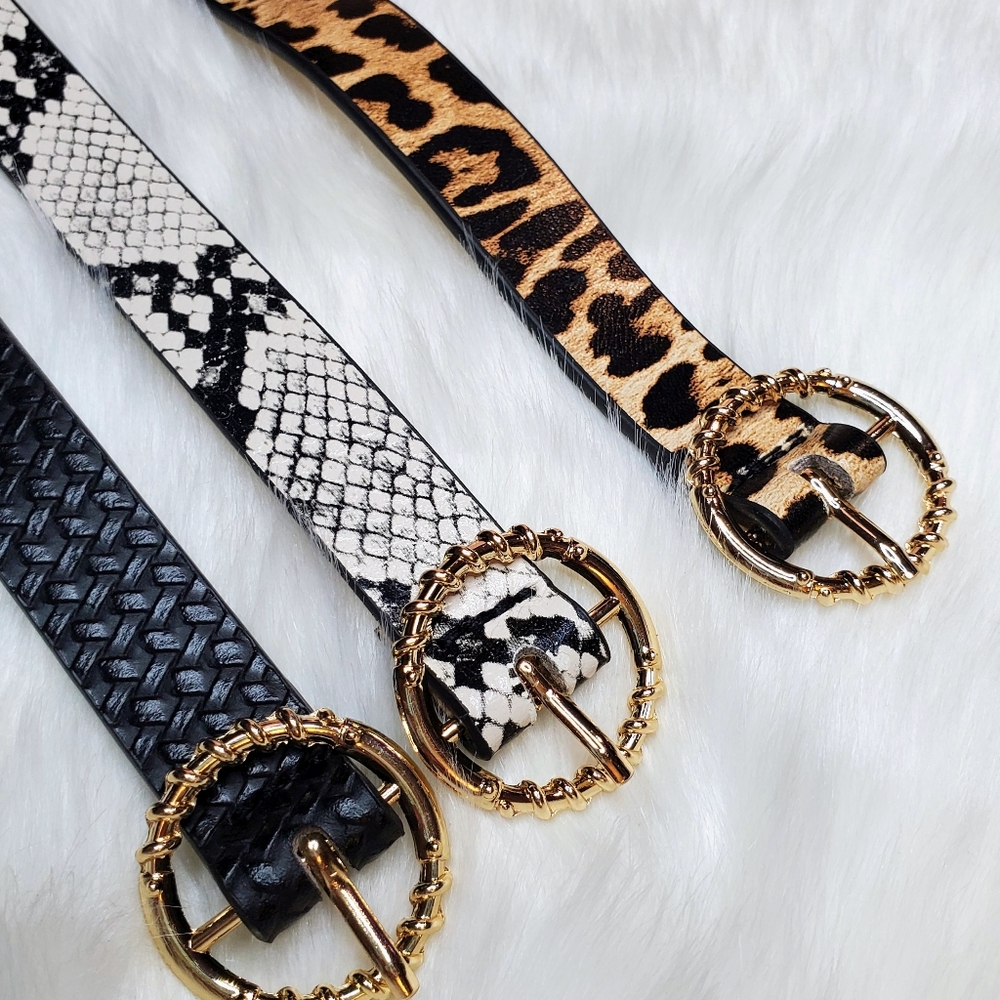 Belts set of 3 styles length adjustable